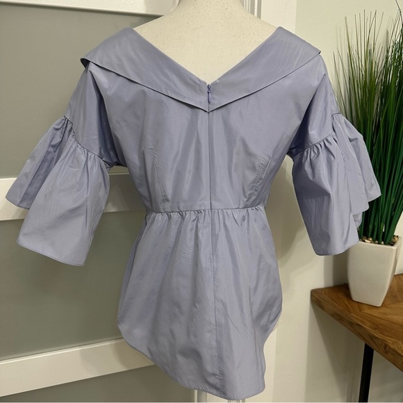 Cinq à Sept Carolyn Top Bell Sleeve SZ Small Lilac Smoke Designer Worn Once EUC - Picture 9 of 10